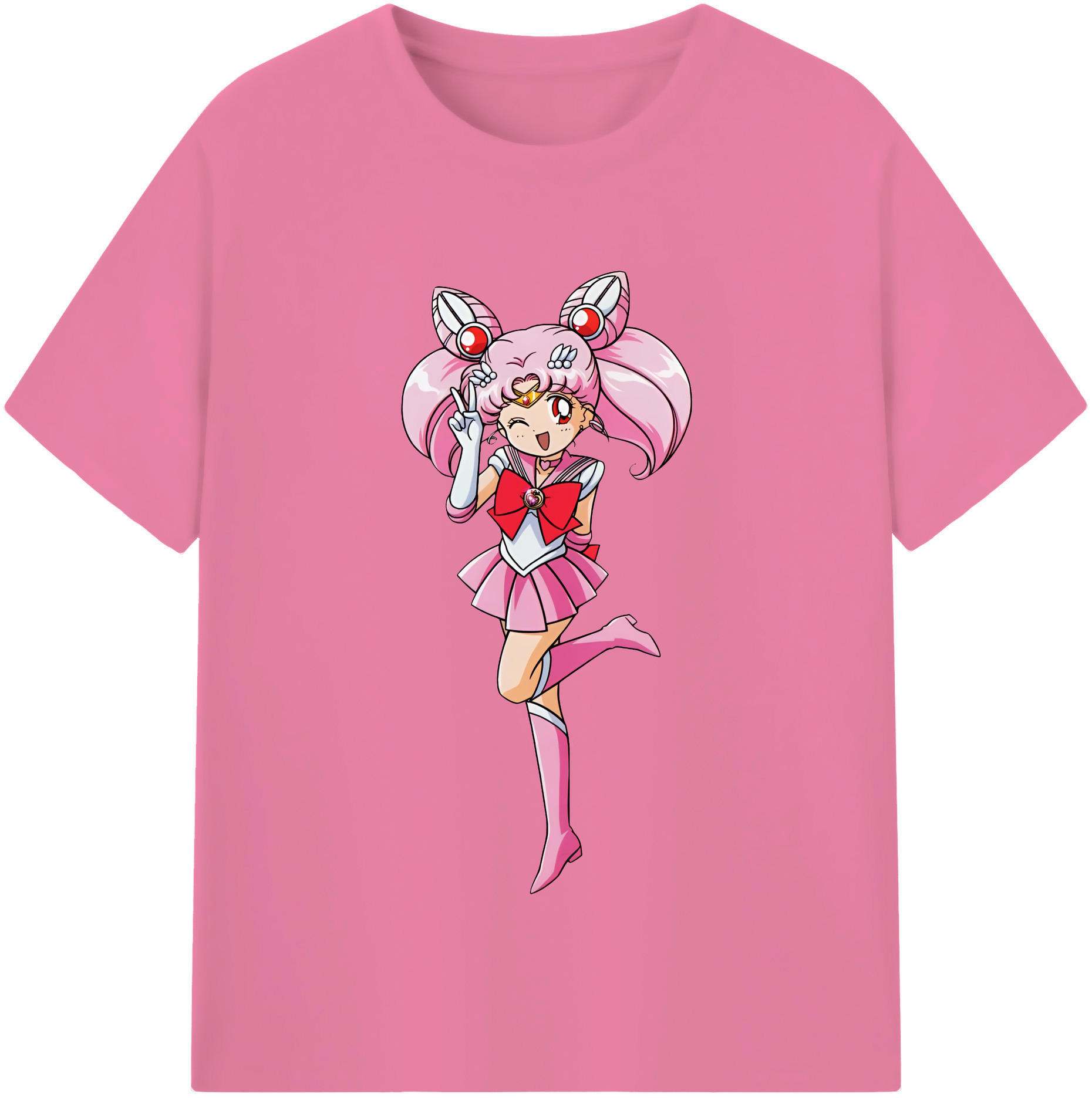 （画像用） 美少女戦士セーラームーン ちびうさ Sailor Moon Chibiusa Tsukino Usagi Small Lady Serenity 綿100％半袖Tシャツ（フロントプリント）